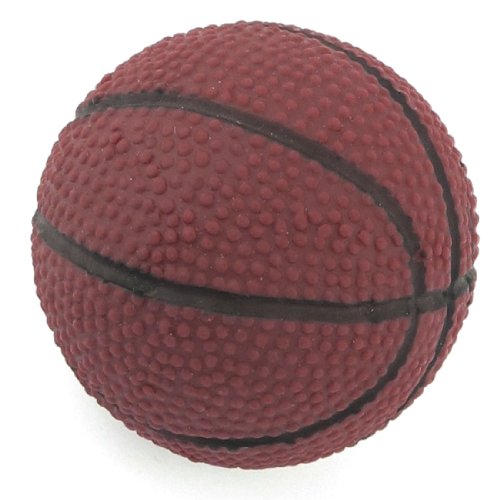 Ruilogod Brown Vinyl Gummi Basketball Form quietschendes Spielzeug für Hund von Ruilogod