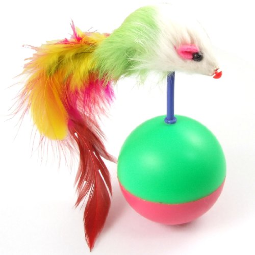 Ruilogod Bunte Faux-Pelz-Maus-Plastikkugel-Trommel-Haustier-Katze-Spielen Spielzeug Ruilogod Bunte Faux-Pelz-Maus-Plastikkugel-Trommel-Haustier-Katze-Spielen Spielzeug von Ruilogod