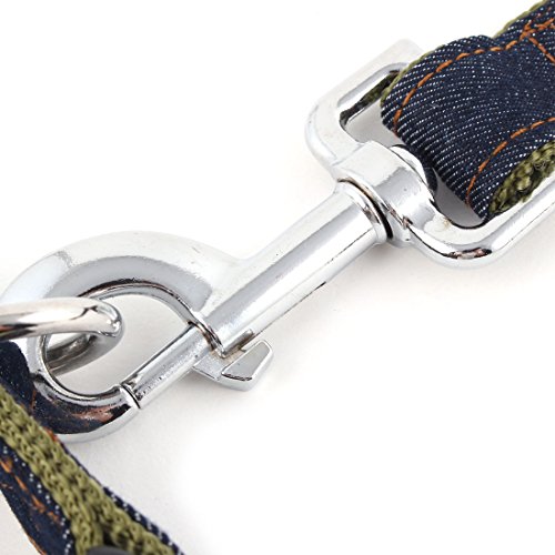 Ruilogod Denim Dog Pet Welpen Schwenkhaken Gehende Z107 Training Seil Leine Grün W Hals Kragen Ruilogod Denim Dog Pet Welpen Schwenkhaken Gehende Z107 Training Seil Leine Grün W Hals Kragen von Ruilogod