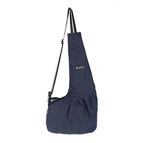 Ruilogod Denim Tragbare Welpen Haustier Tragetasche Händefreie Reise Waschbare Rucksack für kleine Hundekatze Blau l Ruilogod Denim Tragbare Welpen Haustier Tragetasche Händefreie Reise Waschbare Rucksack für kleine Hundekatze Blau l von Ruilogod