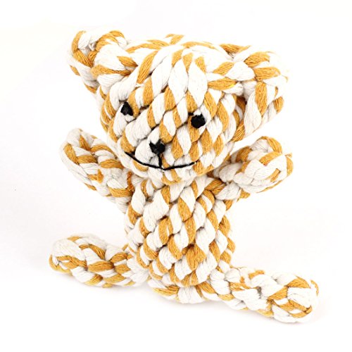 Ruilogod Doggy Form Knoting Ball Pet Training Kauspielzeug Gelb Weiß Ruilogod Doggy Form Knoting Ball Pet Training Kauspielzeug Gelb Weiß von Ruilogod