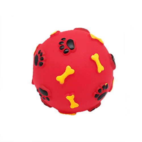 Ruilogod Drücken Sie mit Sound Red Vinyl-Ball-Spielzeug für Haustierkatze-Hund Ruilogod Drücken Sie mit Sound Red Vinyl-Ball-Spielzeug für Haustierkatze-Hund von Ruilogod