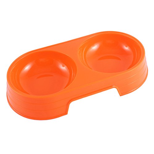 Ruilogod Dual-Sections Haustiere Welpen Hunde Schüsseln Wasser Lebensmittel Basin orange Ruilogod Dual-Sections Haustiere Welpen Hunde Schüsseln Wasser Lebensmittel Basin orange von Ruilogod