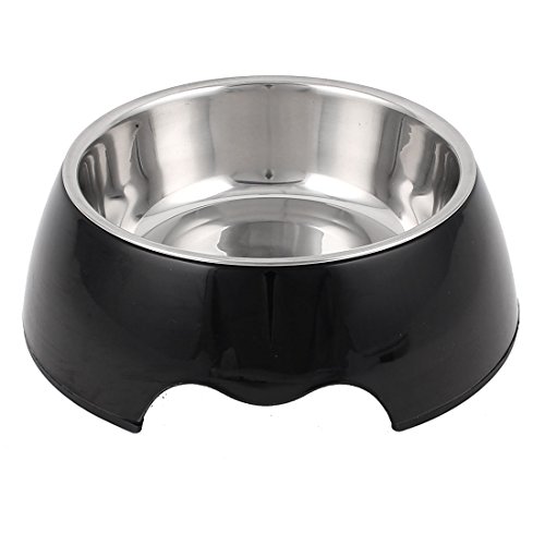 Ruilogod Edelstahl Haustier Katze Hundeschale Lebensmittel Wasser Fütterung Feeder Bowl Schwarz Ruilogod Edelstahl Haustier Katze Hundeschale Lebensmittel Wasser Fütterung Feeder Bowl Schwarz von Ruilogod