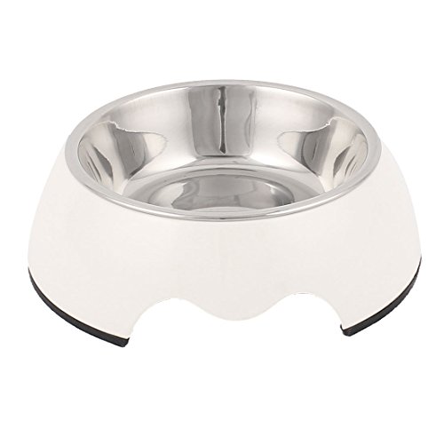 Ruilogod Edelstahl Haustierkatze Hund Hund Doggie Teller Essen Fütterung Feeder Schüssel Weiß Ruilogod Edelstahl Haustierkatze Hund Hund Doggie Teller Essen Fütterung Feeder Schüssel Weiß von Ruilogod