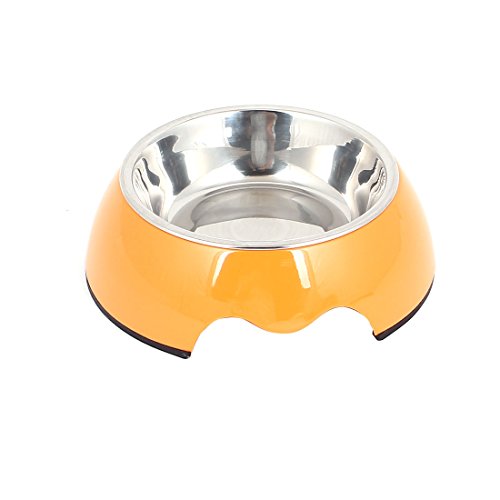 Ruilogod Edelstahl Haustierkatze Hund Hund Doggie Teller Food Wasserzufuhrschüssel Orange Ruilogod Edelstahl Haustierkatze Hund Hund Doggie Teller Food Wasserzufuhrschüssel Orange von Ruilogod