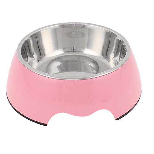 Ruilogod Edelstahl Haustierkatze Hundehäusche Lebensmittel Wasser Fütterung Feeder Schüssel Rosa Ruilogod Edelstahl Haustierkatze Hundehäusche Lebensmittel Wasser Fütterung Feeder Schüssel Rosa von Ruilogod