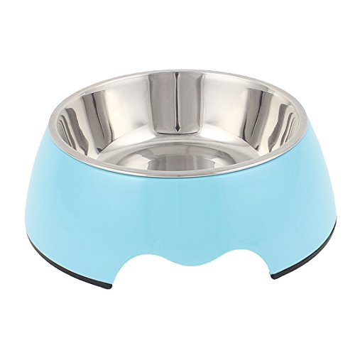 Ruilogod Edelstahl-Haustierkatze-Hundehäuschen-Lebensmittel-Wasser-Fütterungs-Feeder-Schüssel blau Ruilogod Edelstahl-Haustierkatze-Hundehäuschen-Lebensmittel-Wasser-Fütterungs-Feeder-Schüssel blau von Ruilogod