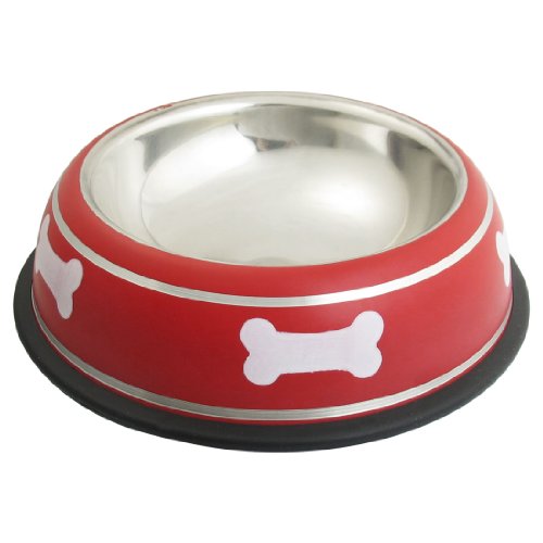 Ruilogod Edelstahl Knochendruck Nonlip Base Katze Haustier Hund Fütterung Feeder Wasser Lebensmittelschüssel Rot Ruilogod Edelstahl Knochendruck Nonlip Base Katze Haustier Hund Fütterung Feeder Wasser Lebensmittelschüssel Rot von Ruilogod