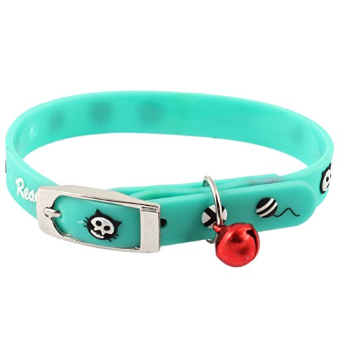 Ruilogod Einstellbare Weich-PVC-Einzeldornschliesse Haustier Hund Halsband Teal Matte Ruilogod Einstellbare Weich-PVC-Einzeldornschliesse Haustier Hund Halsband Teal Matte von Ruilogod