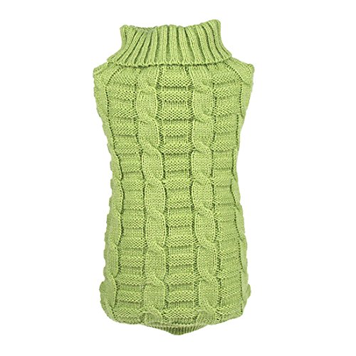 Ruilogod Elastische weiche Hunde-Pullover-Kabel-Strick-Haustierkleidung, grün, s Ruilogod Elastische weiche Hunde-Pullover-Kabel-Strick-Haustierkleidung, grün, s von Ruilogod