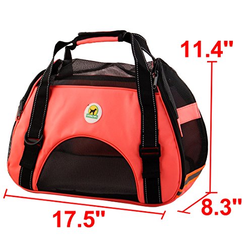 Ruilogod FAUX Leder Haustierhund Faltbare Atmungsaktive Carrier Reise Trolley Gepäcktasche Fall Käfig Orange Ruilogod FAUX Leder Haustierhund Faltbare Atmungsaktive Carrier Reise Trolley Gepäcktasche Fall Käfig Orange von Ruilogod