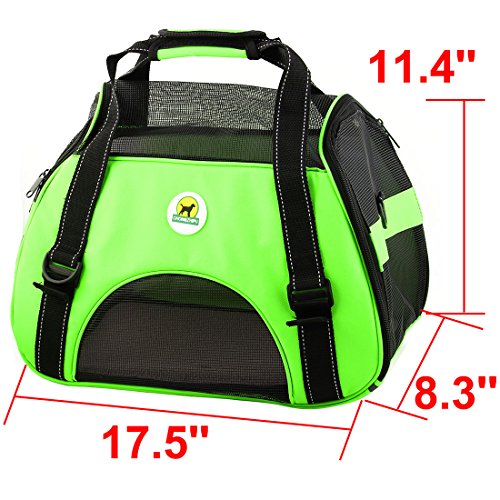 Ruilogod FAUX Leder Haustierhund Faltbare Atmungsaktive Trägerreise Trolley Gepäcktasche Fall Käfig Grün Ruilogod FAUX Leder Haustierhund Faltbare Atmungsaktive Trägerreise Trolley Gepäcktasche Fall Käfig Grün von Ruilogod