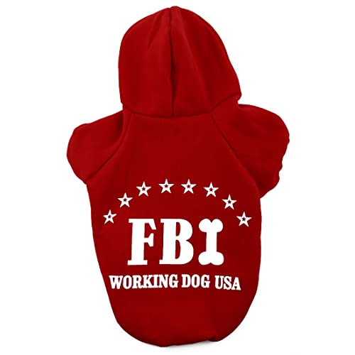 Ruilogod FBI Print, Winter Warme Mantel Bekleidung, Welpenkostüm, Haustierkleidung Kleidung, Hund Katze Weste Jacke Größe L Rot Ruilogod FBI Print, Winter Warme Mantel Bekleidung, Welpenkostüm, Haustierkleidung Kleidung, Hund Katze Weste Jacke Größe L Rot von Ruilogod