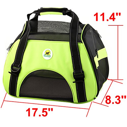 Ruilogod Faux Leder Haustierhund Faltbare Atmungsaktive Träger Reise Trolley Gepäcktasche Fall Käfig Gelb Ruilogod Faux Leder Haustierhund Faltbare Atmungsaktive Träger Reise Trolley Gepäcktasche Fall Käfig Gelb von Ruilogod
