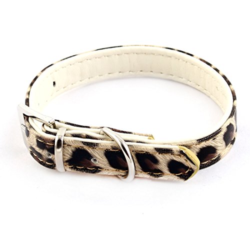 Ruilogod Faux Leder Leopard Print D Form Ring einstellbar Pet Hundekatze Kragenband XS Gelb Ruilogod Faux Leder Leopard Print D Form Ring einstellbar Pet Hundekatze Kragenband XS Gelb von Ruilogod
