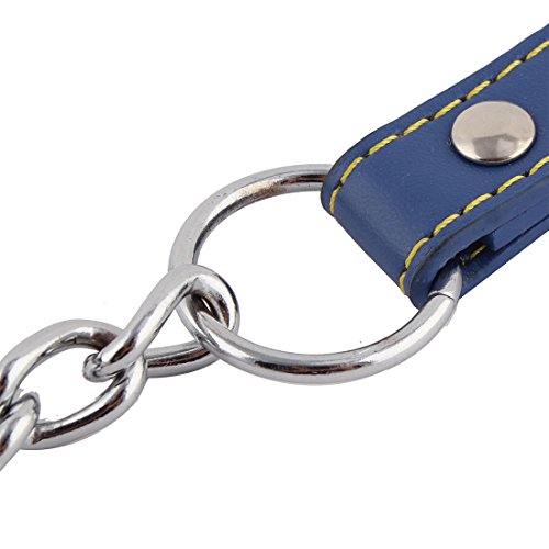 Ruilogod Faux Ledergriff Metallkette Walking Training Hund Haustierel Leine Seilband Blau Ruilogod Faux Ledergriff Metallkette Walking Training Hund Haustierel Leine Seilband Blau von Ruilogod