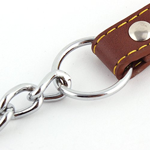 Ruilogod Faux Ledergriff Metallkette Walking Training Hund Haustierel Leine Seilband Ruilogod Faux Ledergriff Metallkette Walking Training Hund Haustierel Leine Seilband von Ruilogod