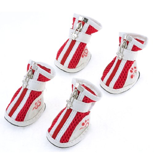 Ruilogod Festival Doggy Chihuaha Tatzen-Druck-Reißverschluss Meshy Schuhe Weiß Rot 2 Paar M Ruilogod Festival Doggy Chihuaha Tatzen-Druck-Reißverschluss Meshy Schuhe Weiß Rot 2 Paar M von Ruilogod