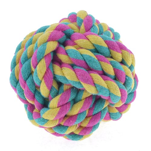 Ruilogod Fuchsia Blau Gelb 3,5" Dia Cotton Strand Woven-Seil Hund Ball Spielzeug Ruilogod Fuchsia Blau Gelb 3,5" Dia Cotton Strand Woven-Seil Hund Ball Spielzeug von Ruilogod