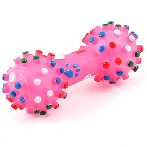 Ruilogod Fuchsia Hantelform Dots Hund Yorkie Katze Chew-Ton-Spielzeug Ruilogod Fuchsia Hantelform Dots Hund Yorkie Katze Chew-Ton-Spielzeug von Ruilogod