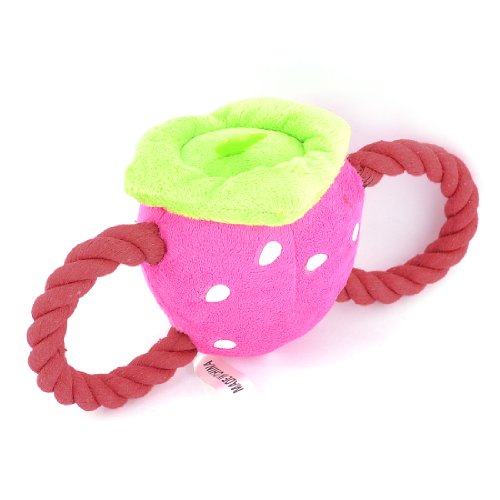 Ruilogod Fuchsia Plüsch Strawberry Design Twist Seil Quietschendes Spielzeug für Haustierhund Ruilogod Fuchsia Plüsch Strawberry Design Twist Seil Quietschendes Spielzeug für Haustierhund von Ruilogod