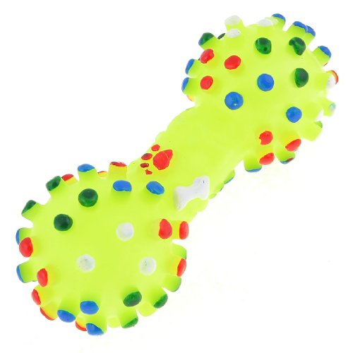 Ruilogod Gelbes Gummi Paw Muster Knochenform Hund Chew quietschend Spielzeug Ruilogod Gelbes Gummi Paw Muster Knochenform Hund Chew quietschend Spielzeug von Ruilogod