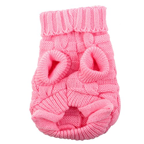Ruilogod Gitter Muster Haustier Hund Gestrickte Winter Warme Pullover Mantel Kleidung Kleidung Kleidung S rosa Ruilogod Gitter Muster Haustier Hund Gestrickte Winter Warme Pullover Mantel Kleidung Kleidung Kleidung S rosa von Ruilogod