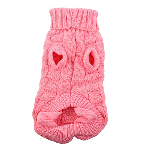 Ruilogod Gitter Muster Haustier Hund Gestrickte Winter Warme Pullover Mantel Kleidung Kleidung Kleidung XL Rosa Ruilogod Gitter Muster Haustier Hund Gestrickte Winter Warme Pullover Mantel Kleidung Kleidung Kleidung XL Rosa von Ruilogod