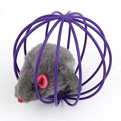 Ruilogod Grau Falsche Maus Ratte In Lila Metall-Kugel-Form Käfig Pet Spielen Spielzeug Ruilogod Grau Falsche Maus Ratte In Lila Metall-Kugel-Form Käfig Pet Spielen Spielzeug von Ruilogod