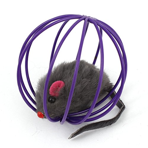 Ruilogod Grau Falsche Maus in Lila Metall-Kugel-Form Käfig Pet Spielen Spielzeug Ruilogod Grau Falsche Maus in Lila Metall-Kugel-Form Käfig Pet Spielen Spielzeug von Ruilogod