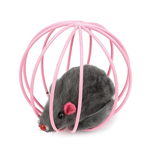 Ruilogod Grau Maus Ratte In Rosa Metall-Kugel-Form Käfig Pet Spielen Spielzeug Ruilogod Grau Maus Ratte In Rosa Metall-Kugel-Form Käfig Pet Spielen Spielzeug von Ruilogod