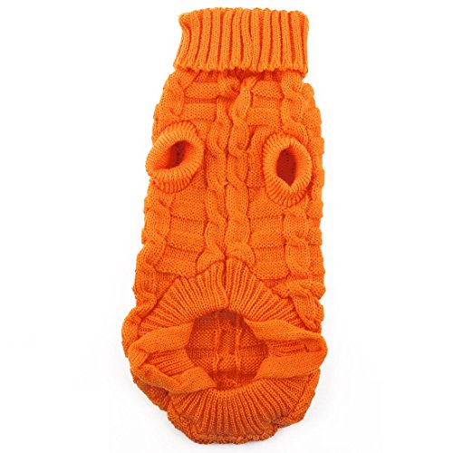 Ruilogod Grid Muster Haustier Katze Gestrickte Winter Warme Pullover Mantel Kleidung Kleidung Kleidung XXL Orange Ruilogod Grid Muster Haustier Katze Gestrickte Winter Warme Pullover Mantel Kleidung Kleidung Kleidung XXL Orange von Ruilogod