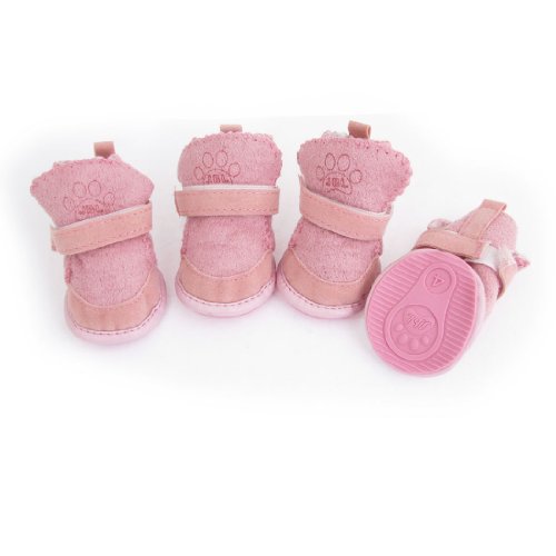 Ruilogod Größe 4 Nonlip Sohle Doggy Dog Schneeschuhe Stil Schuhe Rosa 4 Stück Ruilogod Größe 4 Nonlip Sohle Doggy Dog Schneeschuhe Stil Schuhe Rosa 4 Stück von Ruilogod