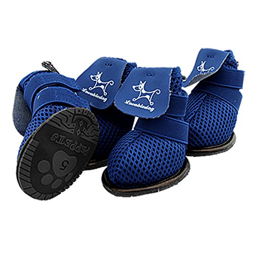 Ruilogod Größe 5 Atmungsaktive Hundeschuhe Welpen Haustierschuhe Booties Blau Ruilogod Größe 5 Atmungsaktive Hundeschuhe Welpen Haustierschuhe Booties Blau von Ruilogod