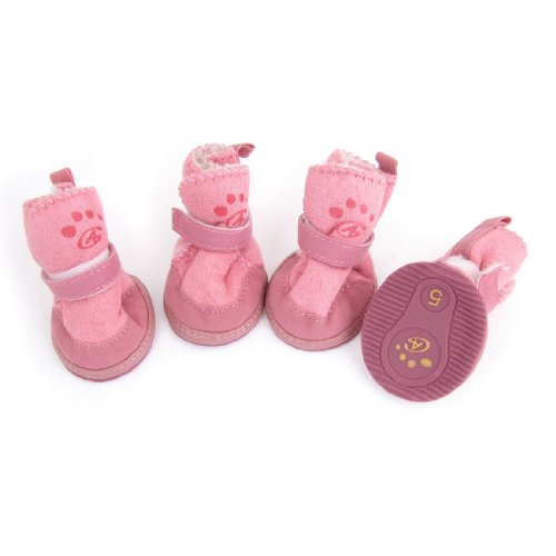Ruilogod Größe 5 Gummisohle Doggy Dog Schneeschuhe Form Schuhe Rosa 4 Stück Ruilogod Größe 5 Gummisohle Doggy Dog Schneeschuhe Form Schuhe Rosa 4 Stück von Ruilogod