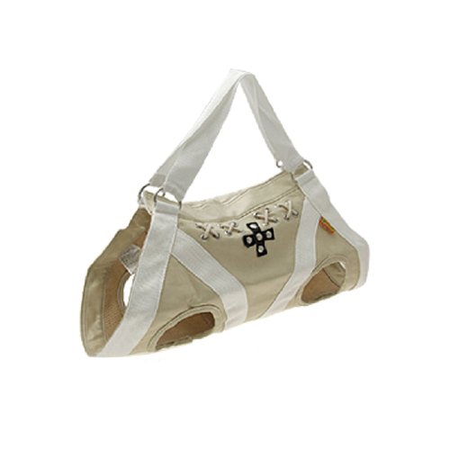 Ruilogod Größe M Haustier Hundeträger Travel Shopping Bag Rucksack PU Beige Ruilogod Größe M Haustier Hundeträger Travel Shopping Bag Rucksack PU Beige von Ruilogod