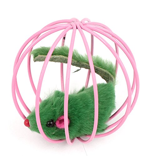 Ruilogod Grüne Falsche Maus Ratte In Rosa Metall-Kugel-Form Käfig Pet Spielen Spielzeug Ruilogod Grüne Falsche Maus Ratte In Rosa Metall-Kugel-Form Käfig Pet Spielen Spielzeug von Ruilogod