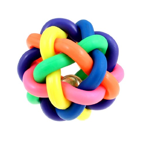 Ruilogod Gummi Haustier Hundeschnur gewebt Jingle Glocke Spielball Spielzeug 8cm Durchmesser bunt Ruilogod Gummi Haustier Hundeschnur gewebt Jingle Glocke Spielball Spielzeug 8cm Durchmesser bunt von Ruilogod