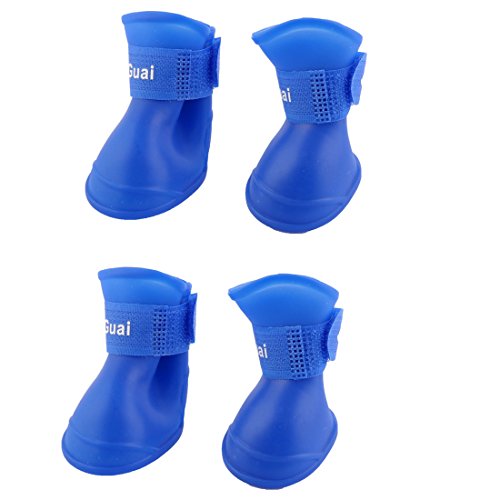 Ruilogod Gummi Hook Schleife Verschluss Wasserdicht Hund Schuhe Stiefel Paar Blau Ruilogod Gummi Hook Schleife Verschluss Wasserdicht Hund Schuhe Stiefel Paar Blau von Ruilogod