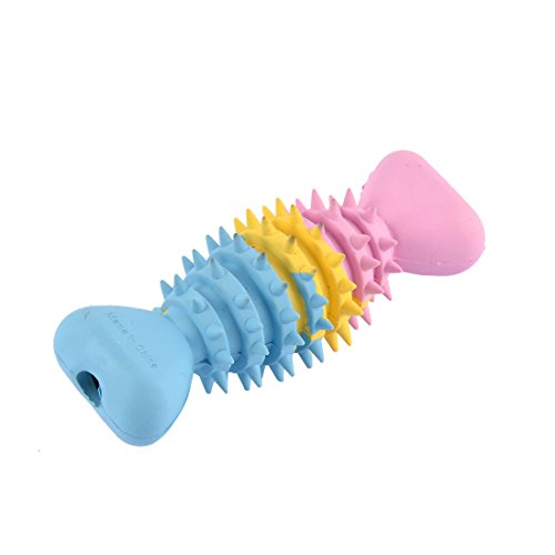 Ruilogod Gummi-Hundewelpen Doggy Spike Kauknochen Spielzeug Zähne sauber Multicolor von Ruilogod