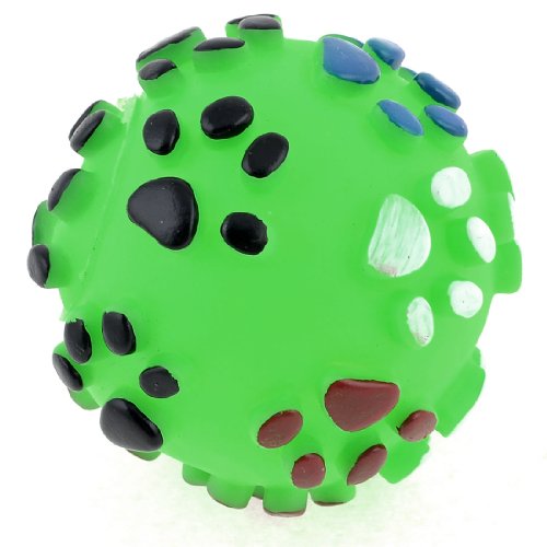 Ruilogod Gummi Pfotenmuster Runder Kugelförmige Haustier Spielzeug Welpe Footprint Quietschender Ton Grün Ruilogod Gummi Pfotenmuster Runder Kugelförmige Haustier Spielzeug Welpe Footprint Quietschender Ton Grün von Ruilogod