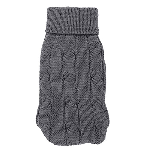 Ruilogod Haustier Chihuahua Twisted Strick Ripped Manschette Rollsteck Bekleidung Pullover Grau Größe XXS Ruilogod Haustier Chihuahua Twisted Strick Ripped Manschette Rollsteck Bekleidung Pullover Grau Größe XXS von Ruilogod