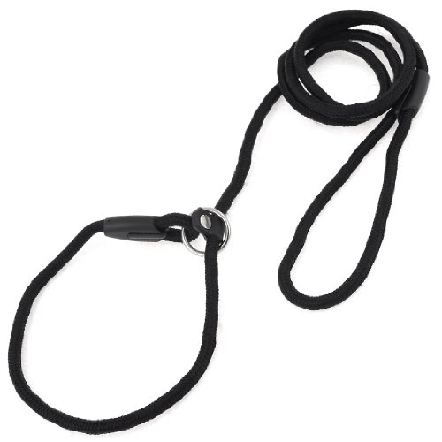 Ruilogod Haustier Hündchen schwarz verdrehter Seil, der Hals-Leine-Riemen 47,2" ist Ruilogod Haustier Hündchen schwarz verdrehter Seil, der Hals-Leine-Riemen 47,2" ist von Ruilogod
