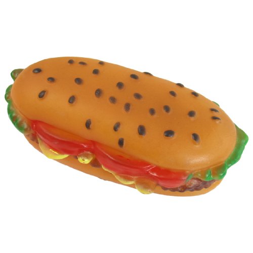 Ruilogod Haustier Hund Colors Vinyl Gummi Rectangle-Hamburger-Art Squeeze Squeak Toy von Ruilogod