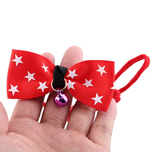 Ruilogod Haustier Hund Doggy Star Muster Glocke Dekor Strap Einstellbare Bowtie Krawatte Kragen Rot Ruilogod Haustier Hund Doggy Star Muster Glocke Dekor Strap Einstellbare Bowtie Krawatte Kragen Rot von Ruilogod