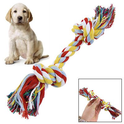 Ruilogod Haustier Hund Farbige Baumwollmischungen Seil Knoten Kauknochen Tug Ausbildung Spielzeug von Ruilogod