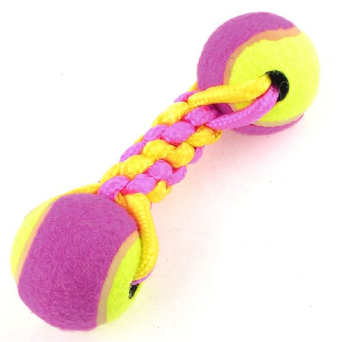 Ruilogod Haustier Hund Gelb Fuchsia Ball Hantel Stil Knoten Seil Trümmer Training Spielzeug Ruilogod Haustier Hund Gelb Fuchsia Ball Hantel Stil Knoten Seil Trümmer Training Spielzeug von Ruilogod