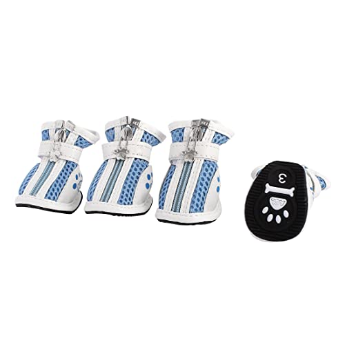 Ruilogod Haustier Hund Haken Klettverschluss Mesh-Schuhe Boots XS 2 Paar Blau Weiß Ruilogod Haustier Hund Haken Klettverschluss Mesh-Schuhe Boots XS 2 Paar Blau Weiß von Ruilogod