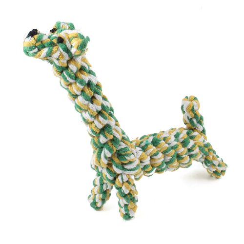 Ruilogod Haustier Hund Katze Grün Gelb geflochtenen Seil Giraffe Shaped Chew Schlepper Spielzeug von Ruilogod